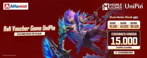 DISKON dan CASHBACK SUPER! Top Up MLBB Pakai Voucher Game UniPin di Alfamidi!